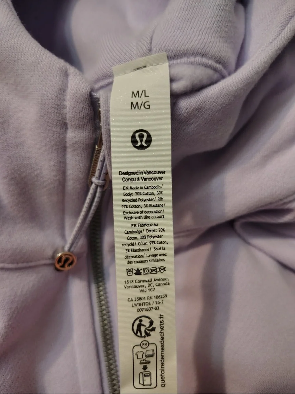 Lululemon Scuba Oversized Half-Zip Hoodie Mineral Dye Purple Cosmos M/L New